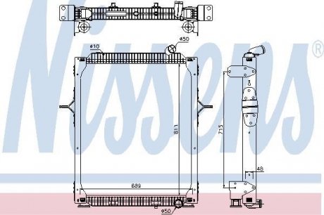 Фото автозапчасти радиатор двигателя (с рамой) Renault D, PREMIUM 2 DTI11-122HH-DXi7 10.05- NISSENS 67206