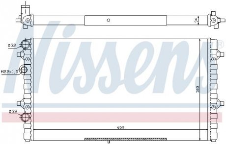 Фото автозапчасти радиатор двигателя SEAT CORDOBA, IBIZA II 1.8 07.00-10.02 NISSENS 67302