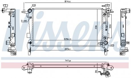 Фото автозапчасти радиатор двигателя (АКПП) HYUNDAI GENESIS 2.0 01.08-12.12 NISSENS 675066