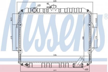 Фото автозапчасти радиатор двигателя MITSUBISHI L 200 2.5D 11.86-10.96 NISSENS 68156