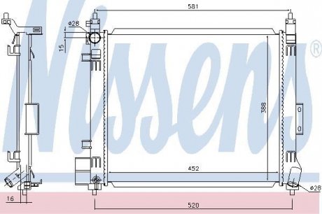 Радиатор двигателя (АКПП/МКПП) NISSAN NOTE 1.2 06.13- NISSENS 68810