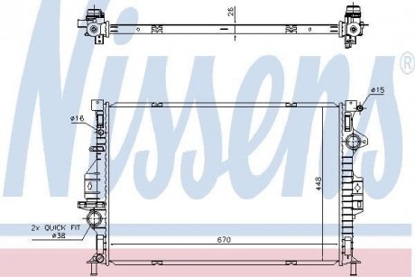 Радіатор двигуна (АКПП) FORD KUGA II 2.0D 03.13- NISSENS 69249