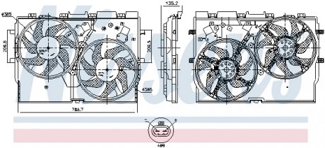 Вентилятор радіатору електричний Fiat Ducato 2.2/2 NISSENS 850004 (фото 1)
