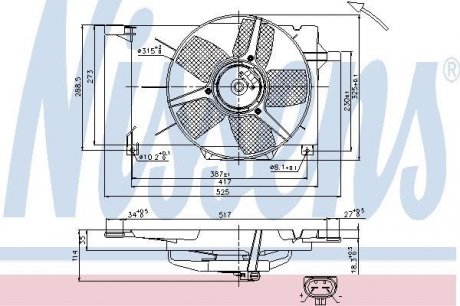Вентилятор радиатора OPEL COMBO/ CORSA B (пр-во) NISSENS 85005 (фото 1)