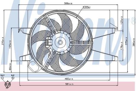 Фото автозапчасти ford вентилятор радіатора (з дифузором) fusion 1.4, 1.6 02-, mazda NISSENS 85029