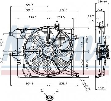 Вентилятор, охлаждение двигателя NISSENS 85252 (фото 1)