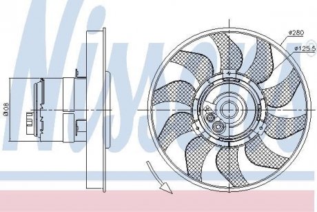 Вентилятор, охлаждение двигателя NISSENS 85619 (фото 1)