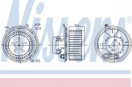 Вентилятор ALFA ROMEO 147 (937) (00-) 1.9 JTDM 16V NISSENS 87185 (фото 1)
