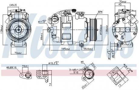 Компресор кондиціонера AUDI A8, Q7; Volkswagen TOUAREG 4.0D/4.2D 05.03-03.18 NISSENS 890068