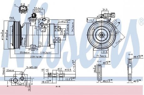 Компресор кондиціонера CHRYSLER 300 C; DODGE CHARGER 2.7 09.04-11.12 NISSENS 890162