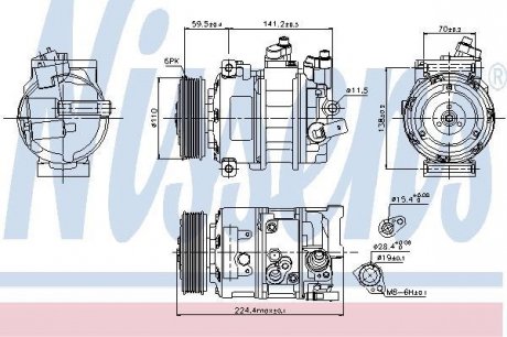 Компрессор кондиционера Volkswagen JETTA IV 2.0 06.10-12.17 NISSENS 890337