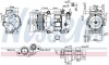 Фото автозапчастини компресор кондиціонера CITROEN C3 II, DS3; DS DS 3; PEUGEOT 2008 I, 208 I 1.0-1.6 11.09- NISSENS 890606 (фото 1)