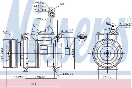 Фото автозапчасти компрессор кондиционера BMW 7 (E38) 3.0-4.4 03.94-11.01 NISSENS 89147