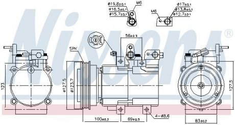 Фото автозапчастини компресор кондиціонера HYUNDAI SONATA IV 2.0-2.7 03.98-11.04 NISSENS 89194