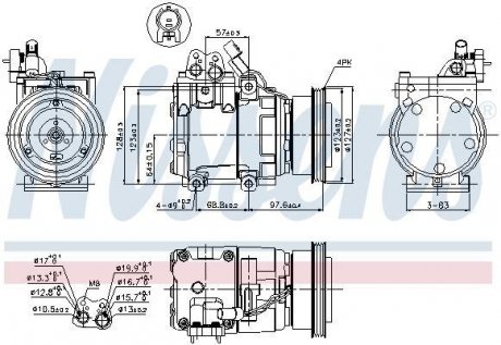 Фото автозапчастини компресор кондиціонера HYUNDAI GETZ 1.3 09.02-09.05 NISSENS 89264