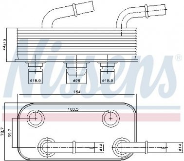 Масляный радиатор (164) BMW 3 (E46), X3 (E83), Z4 (E85) 1.6-3.0D 12.97-08.10 NISSENS 90657