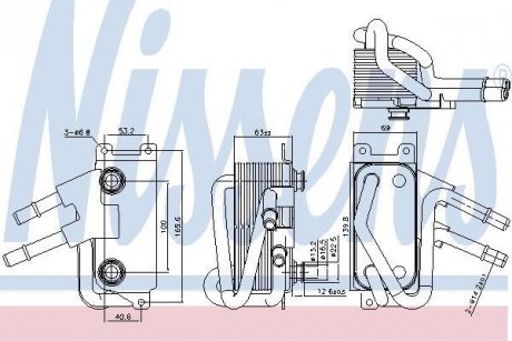 Фото автозапчастини масляний радіатор (165,6x69x63) AUDI A8 D3 4.2 06.06-07.10 NISSENS 90839