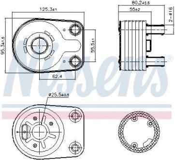 Фото автозапчастини масляний охолоджувач (125x46x95) CHRYSLER VOYAGER IV; JEEP CHEROKEE 2.5D/2.8D 02.00-12.08 NISSENS 90898