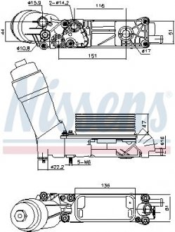 Фото автозапчастини охолоджувач мастила NISSENS 91335