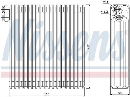 Фото автозапчасти испаритель кондиционера TOYOTA YARIS, YARIS VERSO 1.0-1.5 04.99-11.05 NISSENS 92283