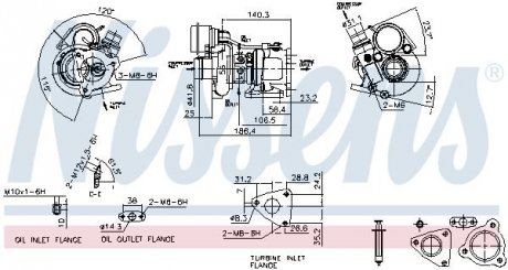 Фото автозапчасти турбокомпрессор RENAULT CLIO, CLIO III, MODUS, TWINGO II, WIND 1.2 03.07- NISSENS 93141