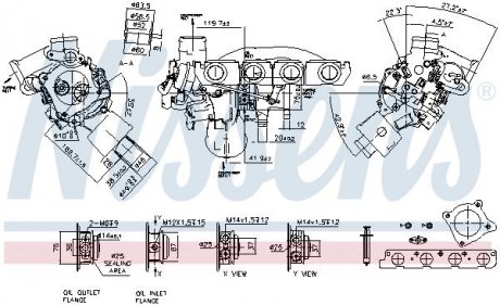 Турбокомпрессор (новый, с набором прокладок) AUDI A4, A6; SEAT EXEO, EXEO ST 2.0 11.04-05.13 NISSENS 93193