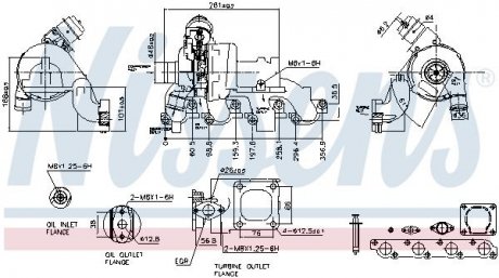 Фото автозапчасти турбокомпрессор (Новый) FORD MONDEO III, TRANSIT; JAGUAR X-TYPE I 2.0D 10.00-12.09 NISSENS 93227