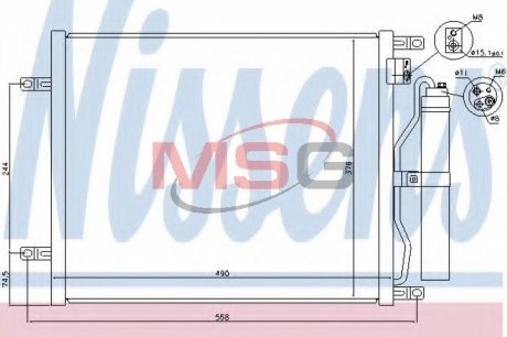 Радиатор кондиционера (с осушителем) NISSAN MICRA III 1.5D 01.03-06.10 NISSENS 940070