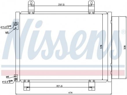Радіатор кондиціонера (з осушувачем) OPEL AGILA; SUZUKI SPLASH 1.3D 01.08- NISSENS 940122
