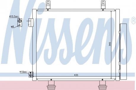 Радиатор кондиционера (с осушителем) NISSAN PIXO 1.0 06.09- NISSENS 940193