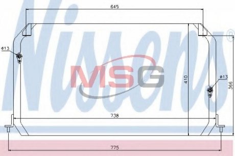 Фото автозапчасти радиатор кондиционера LEXUS ES; TOYOTA CAMRY 2.2/3.0 06.91-12.97 NISSENS 94026