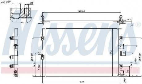 Радіатор кондиціонера CHRYSLER PT CRUISER 2.4 08.03-12.10 NISSENS 940307