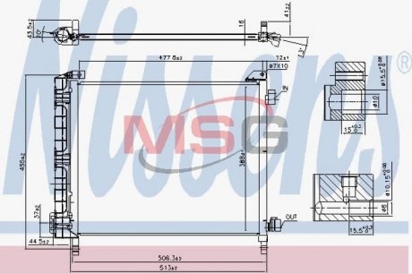 Радиатор кондиционера (с осушителем) NISSAN MICRA IV 1.2 05.10- NISSENS 940372 (фото 1)