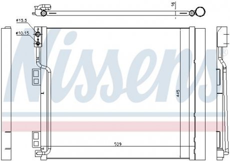 Радіатор кондиціонера (з осушувачем) NISSAN NV200, NV200 / EVALIA 1.5D 02.10- NISSENS 940386 (фото 1)