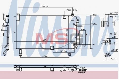 Фото автозапчасти радиатор кондиционера ISUZU D-MAX I 2.5D/3.0D 10.06-06.12 NISSENS 941153 (фото 1)