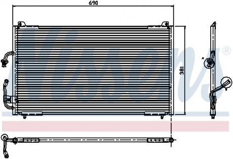Радиатор кондиционера PEUGEOT 406 1.6-3.0 11.95-12.04 NISSENS 94224