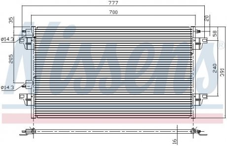 Радиатор кондиционера RENAULT CLIO II, LAGUNA II, VEL SATIS 1.6-3.5 11.00- NISSENS 94551 (фото 1)