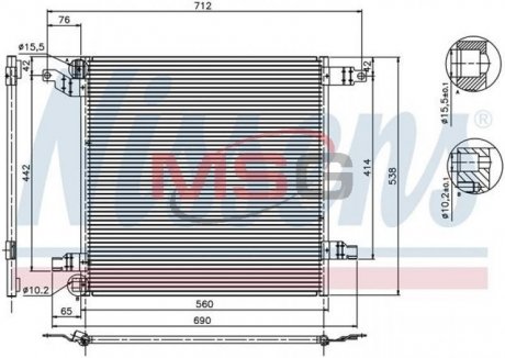 Радіатор кондиціонера MERCEDES M (W163) 2.3-5.0 02.98-06.05 NISSENS 94568