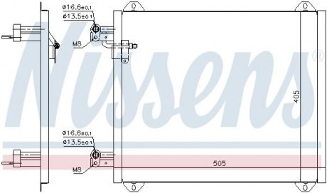 Радиатор кондиционера AUDI A2 1.2D-1.6 02.00-08.05 NISSENS 94584 (фото 1)
