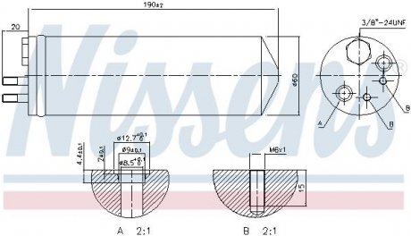 Фото автозапчастини осушувач кондиціонера KIA CARNIVAL I, CARNIVAL II 2.5/2.9D 08.99-06.06 NISSENS 95148