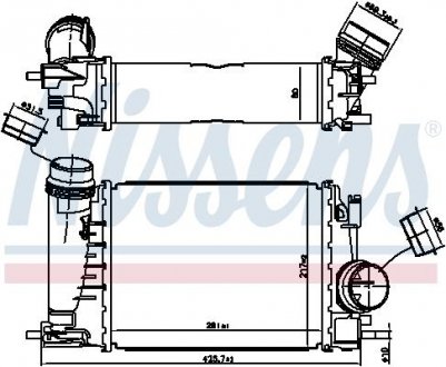 Фото автозапчасти интеркулер RENAULT CAPTUR I, GRAND SCENIC IV, KADJAR, MEGANE IV, SCENIC IV, TALISMAN 1.3 01.18- NISSENS 961521