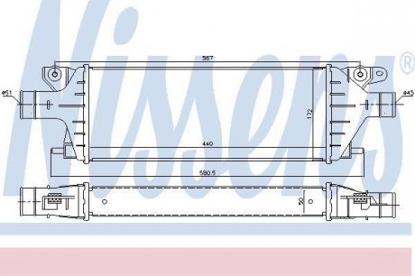 Фото автозапчасти интеркуллер FIAT SEDICI; SUZUKI SX4 2.0D 06.06- NISSENS 96484 (фото 1)