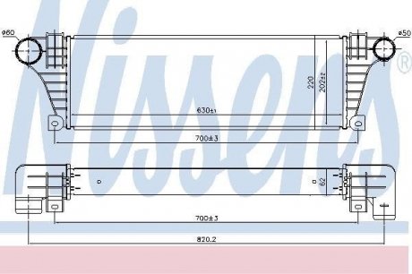 Фото автозапчасти интеркулер IVECO DAILY II 2.5D 01.89-08.98 NISSENS 96857