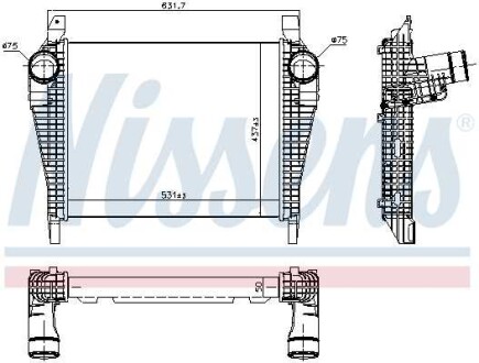 Фото автозапчасти интеркулер IVECO EUROCARGO I-III, EUROCARGO IV, EUROCARGO V, MAGIRUS F4AE0681A-F4GFE601A 09.00- NISSENS 97064