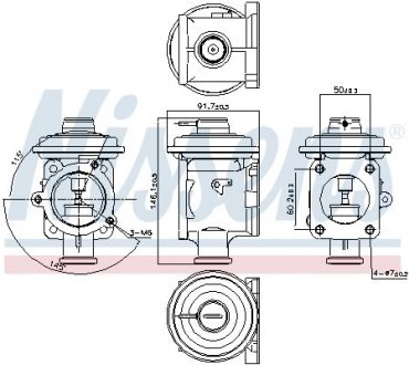 Клапан рециркуляції випускних газів BMW 1 (E87), 3 (E90), 3 (E91), 3 (E92), 3 (E93), 5 (E60), 5 (E61), 7 (E65, E66, E67), X3 (E83), X5 (E53), X5 (E70), X6 (E71, E72) 2.0D/2.5D/3.0D 04.01-12.13 NISSENS 98219