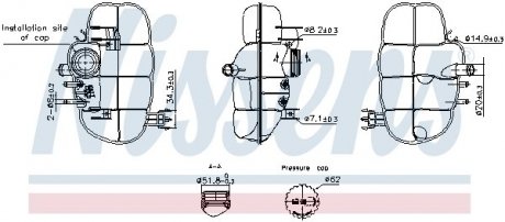 Фото автозапчастини бачок розширювальний з кришкою OPEL MERIVA (2003) NISSENS 996237 (фото 1)