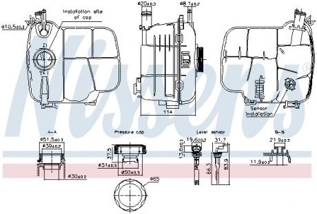 Фото автозапчастини бачок розширювальний з кришкою OPEL ASTRA (2004) NISSENS 996305