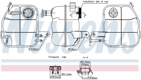 Фото автозапчасти zbiornik wyrównawczy płynu chłodniczego pasuje do: FORD TRANSIT 01.00-05.06 NISSENS 996336