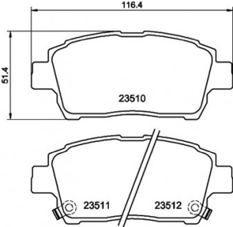 Колодки тормозные дисковые передние Toyota Corolla 1.4, 1.8 (01-07),Prius Hybrid 1.5 (03-09) NISSHINBO NP1005 (фото 1)