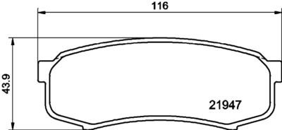 Колодки тормозные дисковые задние Strong Ceramic Toyota Land Cruiser 2.7, 3.0, 3 NISSHINBO NP1008SC (фото 1)